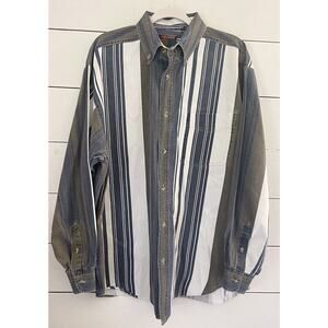 Vintage Coliseum Classic Shirt Mens Multicolor Striped Button Down Size Large